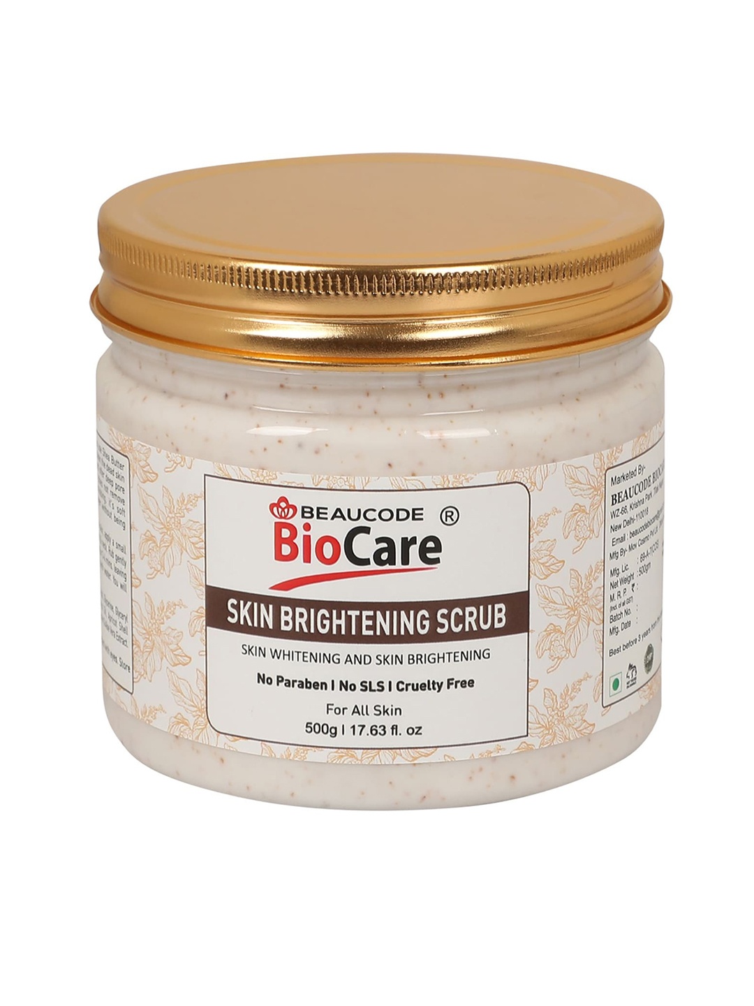 

BEAUCODE BIOCARE Paraben-Free Skin Brightening Face Scrub - 500 g, Off white
