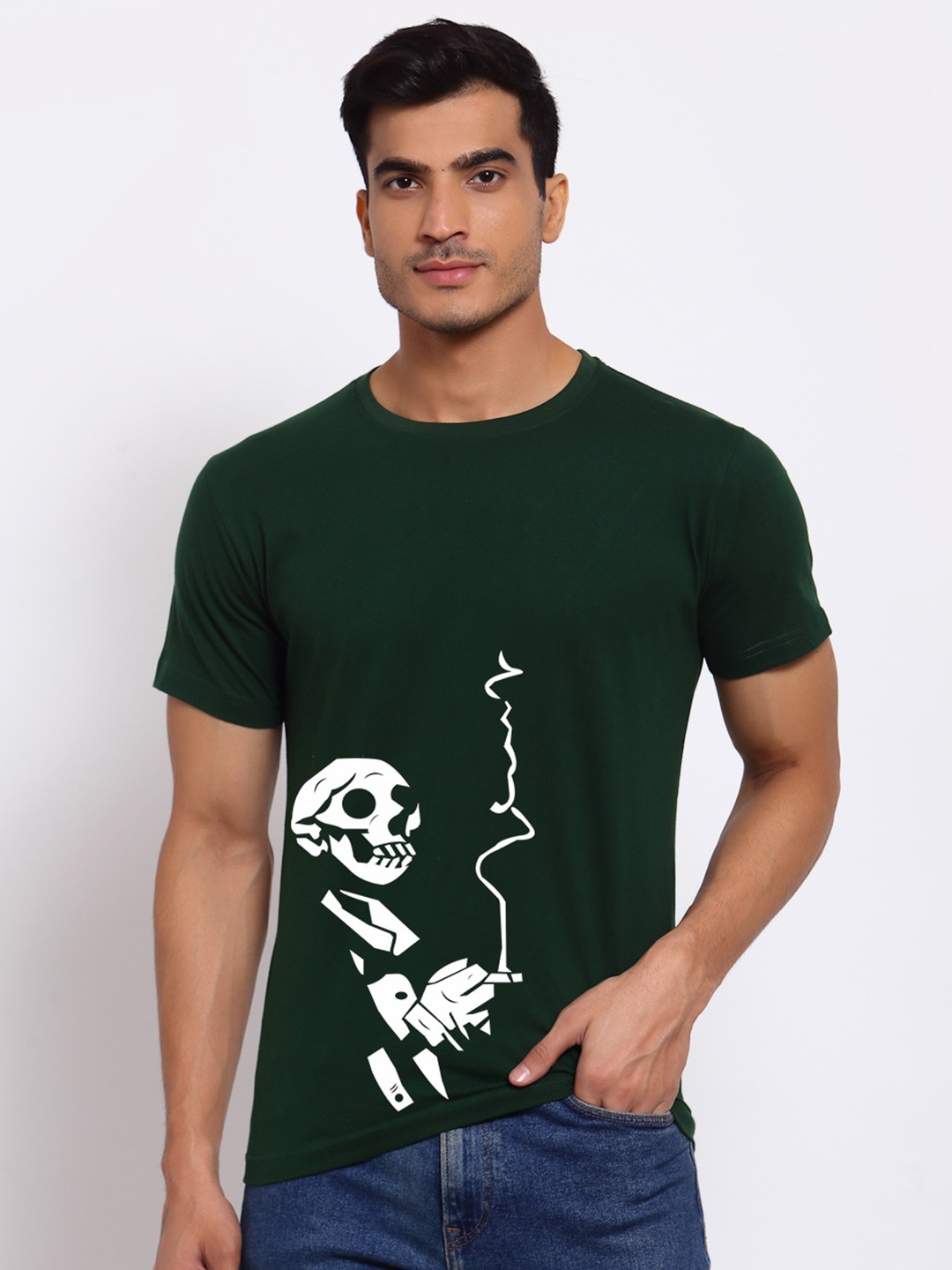 

FERANOID Men Green Printed Bio Finish T-shirt