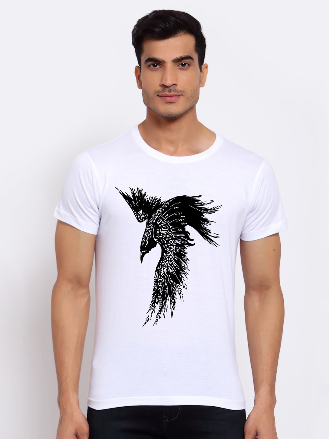 

FERANOID Men White Printed Bio Finish Applique T-shirt