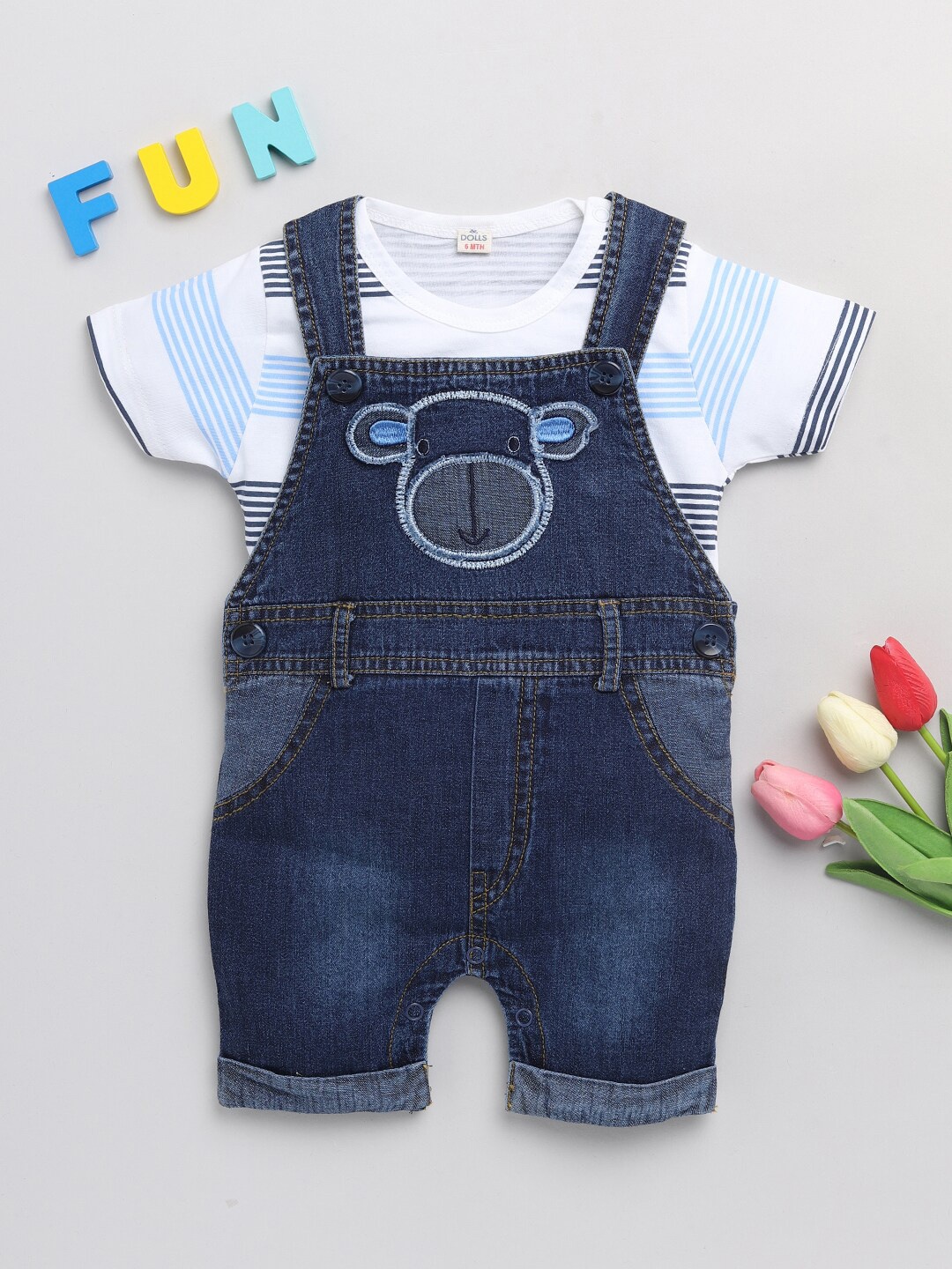 

BRATS AND DOLLS Boys Navy Blue Dungarees