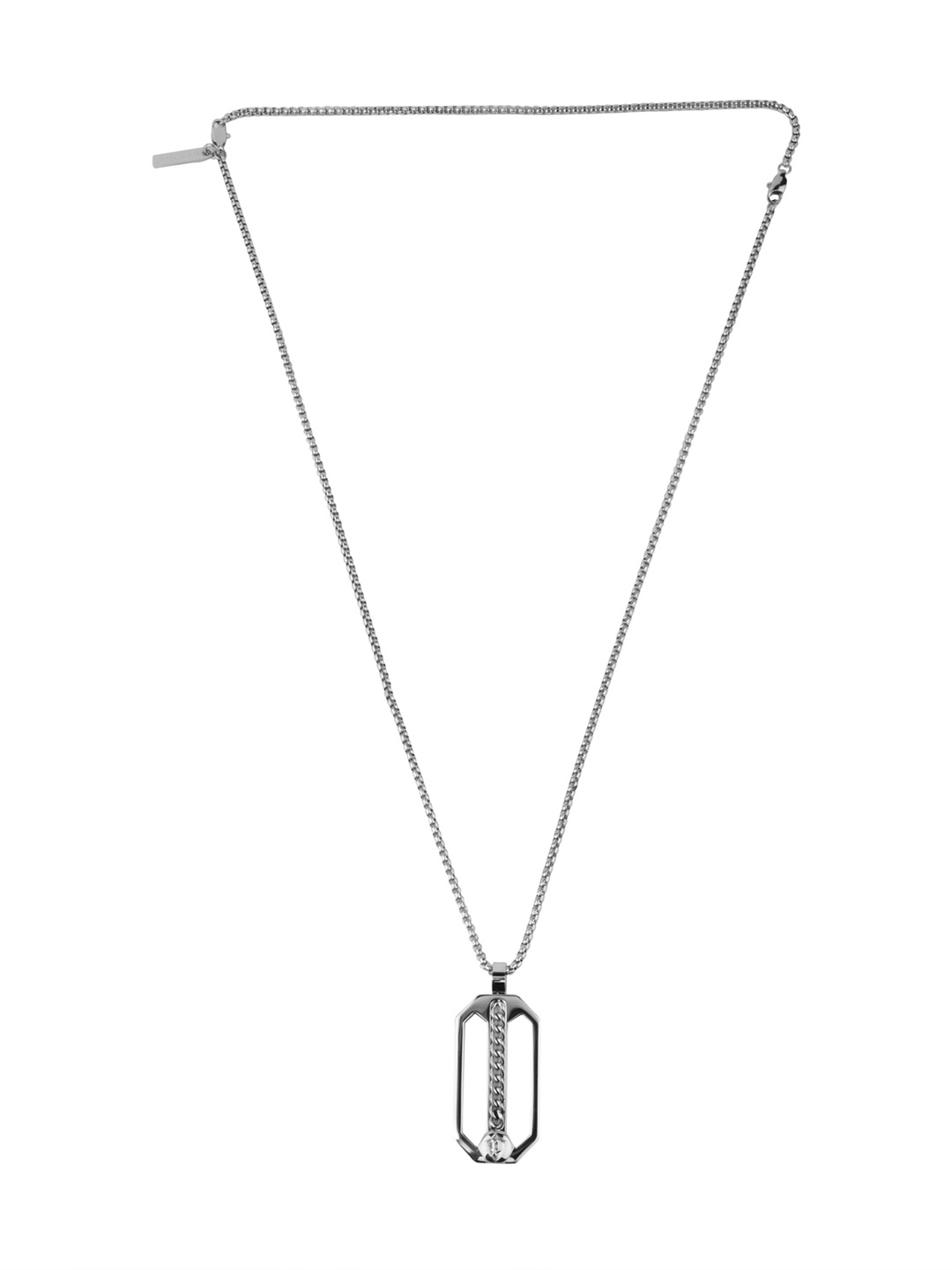 

Police Men Silver-Toned Pendant With Chain