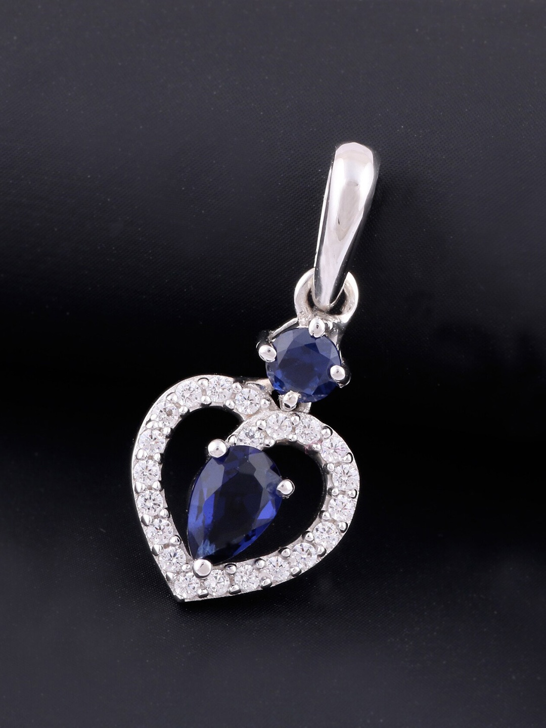

Silgo Silver Plated Stone Studded Silver Pendant