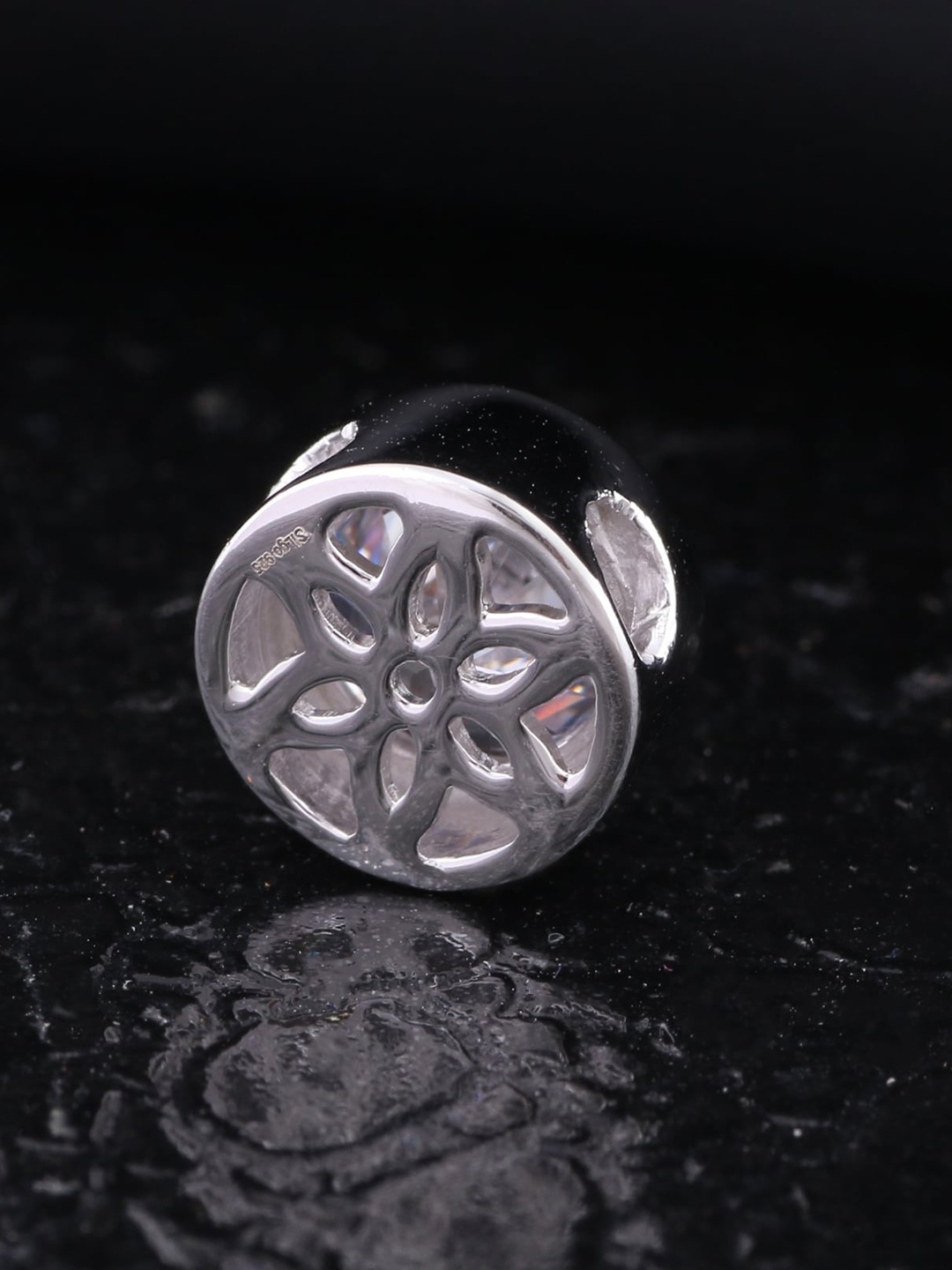 

Silgo Sterling Silver Rhodium-Plated White CZ-Studded Pendant