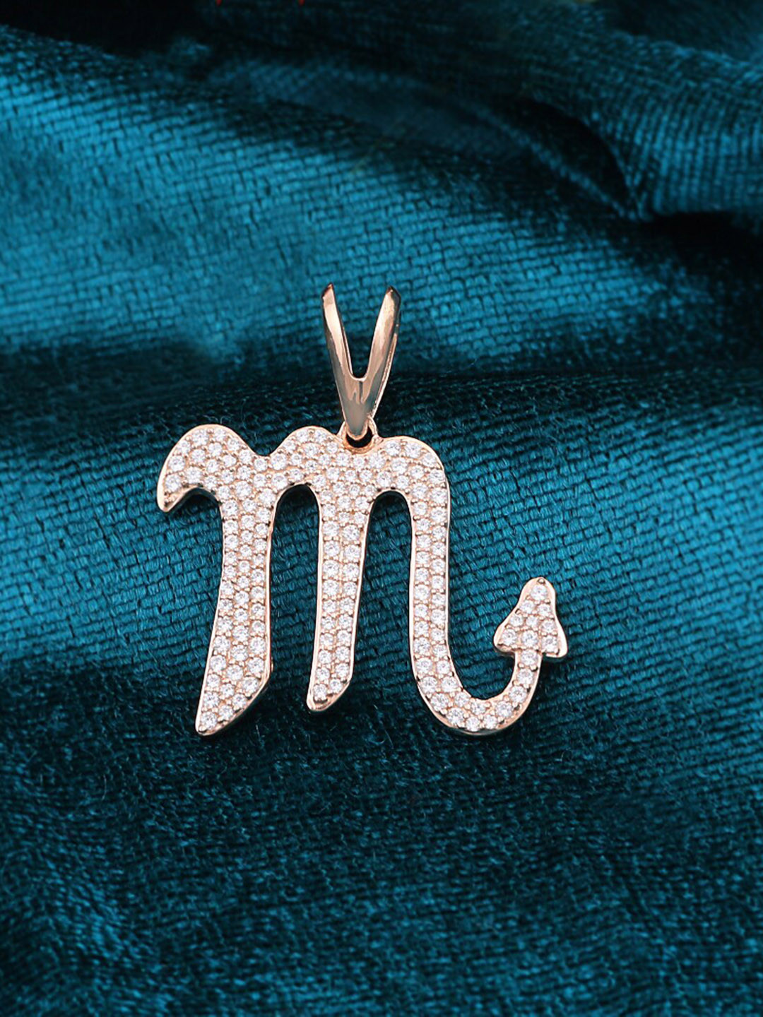 

Silgo Rose Gold-Plated & White Cubic Zirconia Stone Studded Pendant