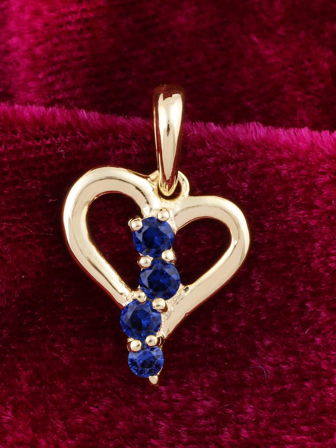 

Silgo Sterling Silver Gold-Plated Blue CZ-Studded Pendant