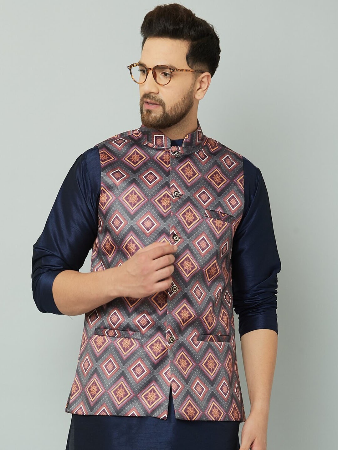 

Kaifoo Men Multi Nehru Jackets