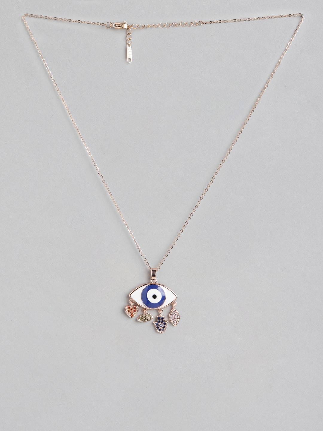 

Blueberry Gold-Toned & Blue Gold-Plated Evil Eye Chain