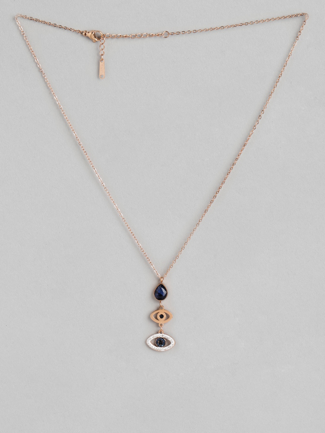 

Blueberry Women Gold-Toned & Orange Gold-Plated Evil Eye Chain