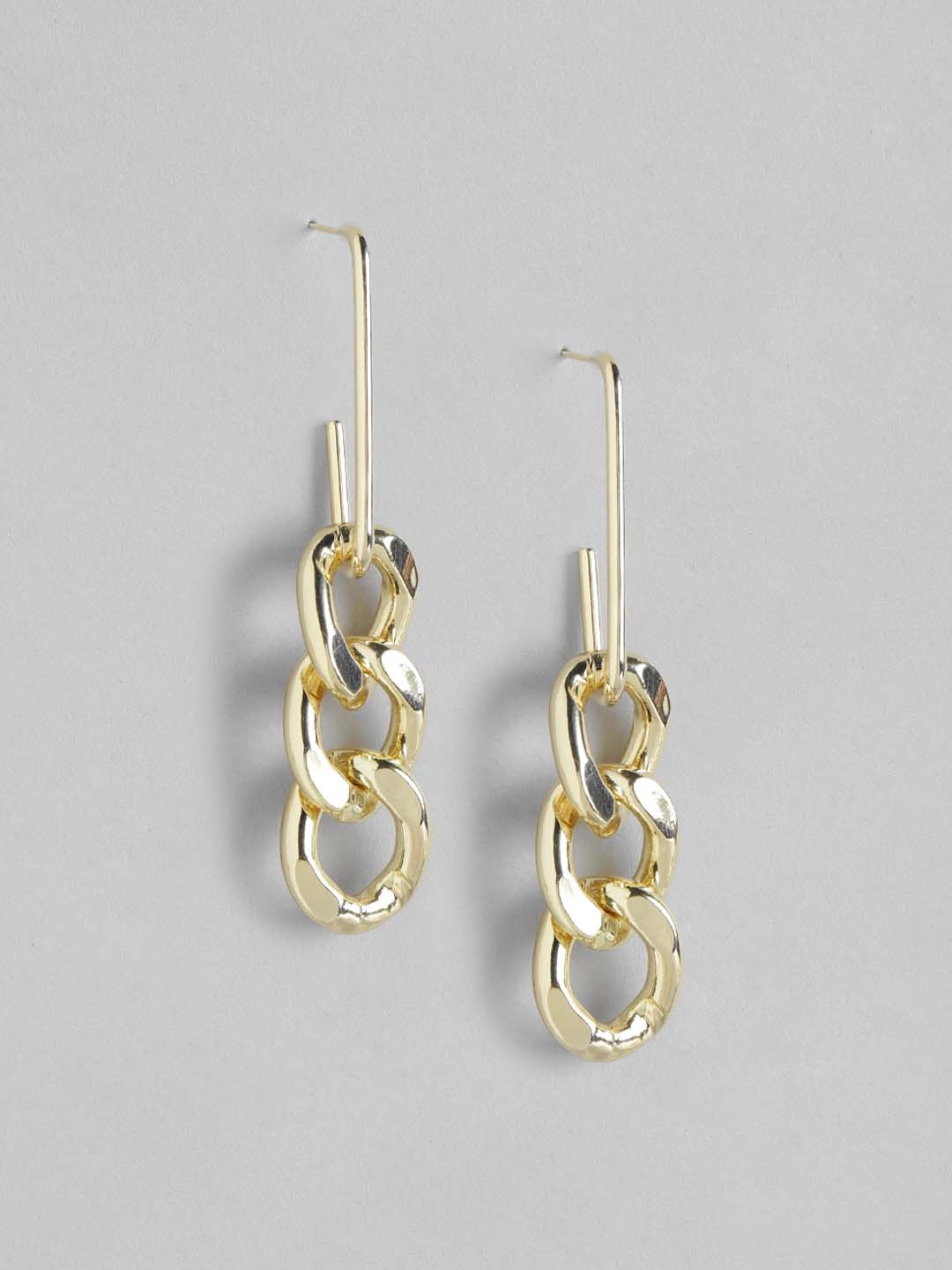 

Blueberry Gold-Toned Contemporary Drop Earrings