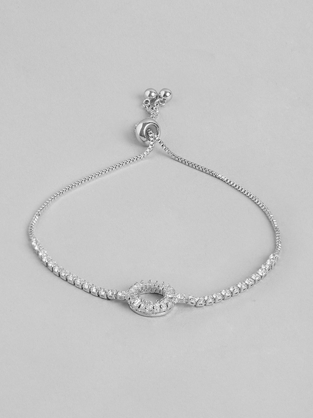 

Blueberry Women Silver-Toned Silver-Plated Charm Bracelet