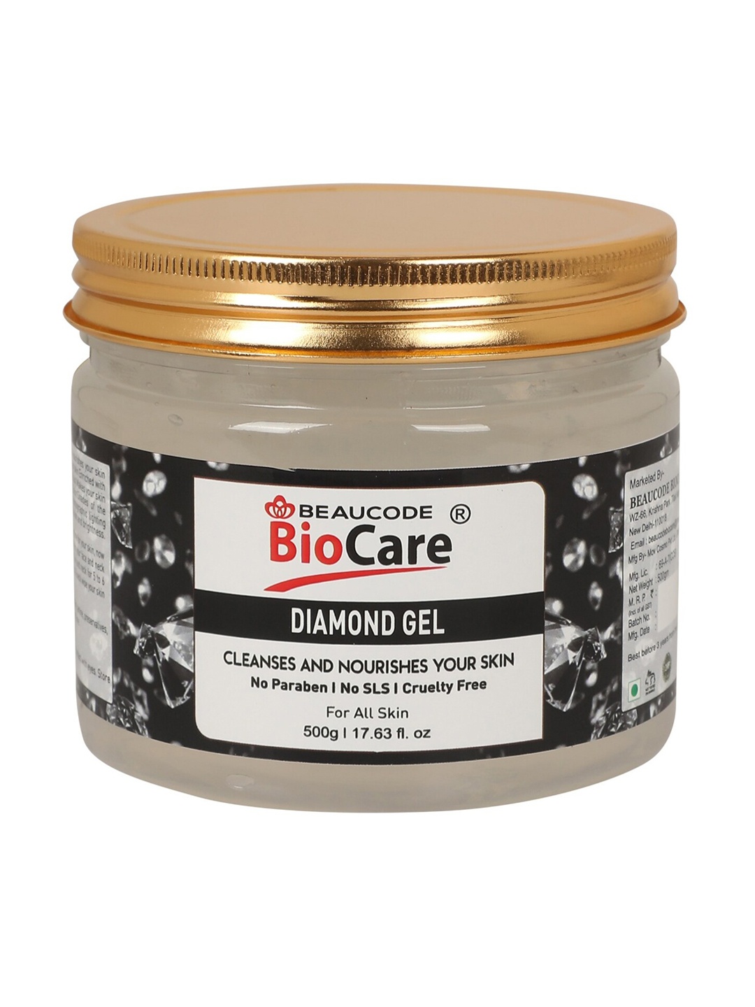 

BEAUCODE BIOCARE Diamond Face & Body Gel with Vitamin A & C 500 g, Black