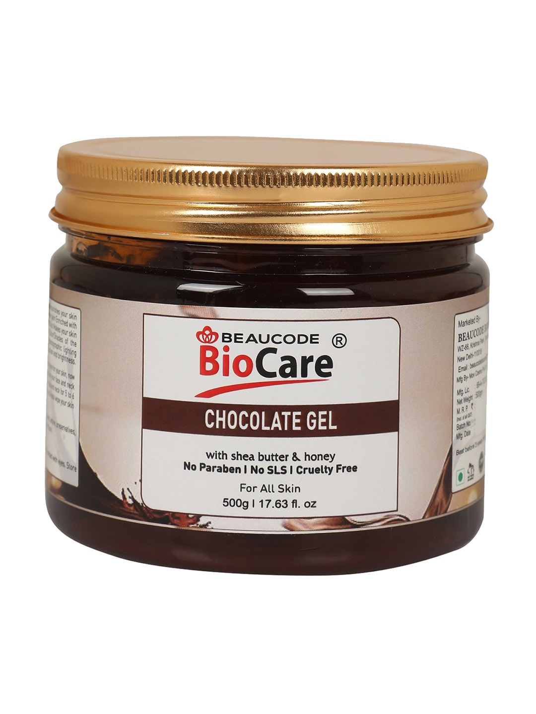 

BEAUCODE BIOCARE Chocolate Face & Body Gel with Shea Butter & Honey - 500g, Brown