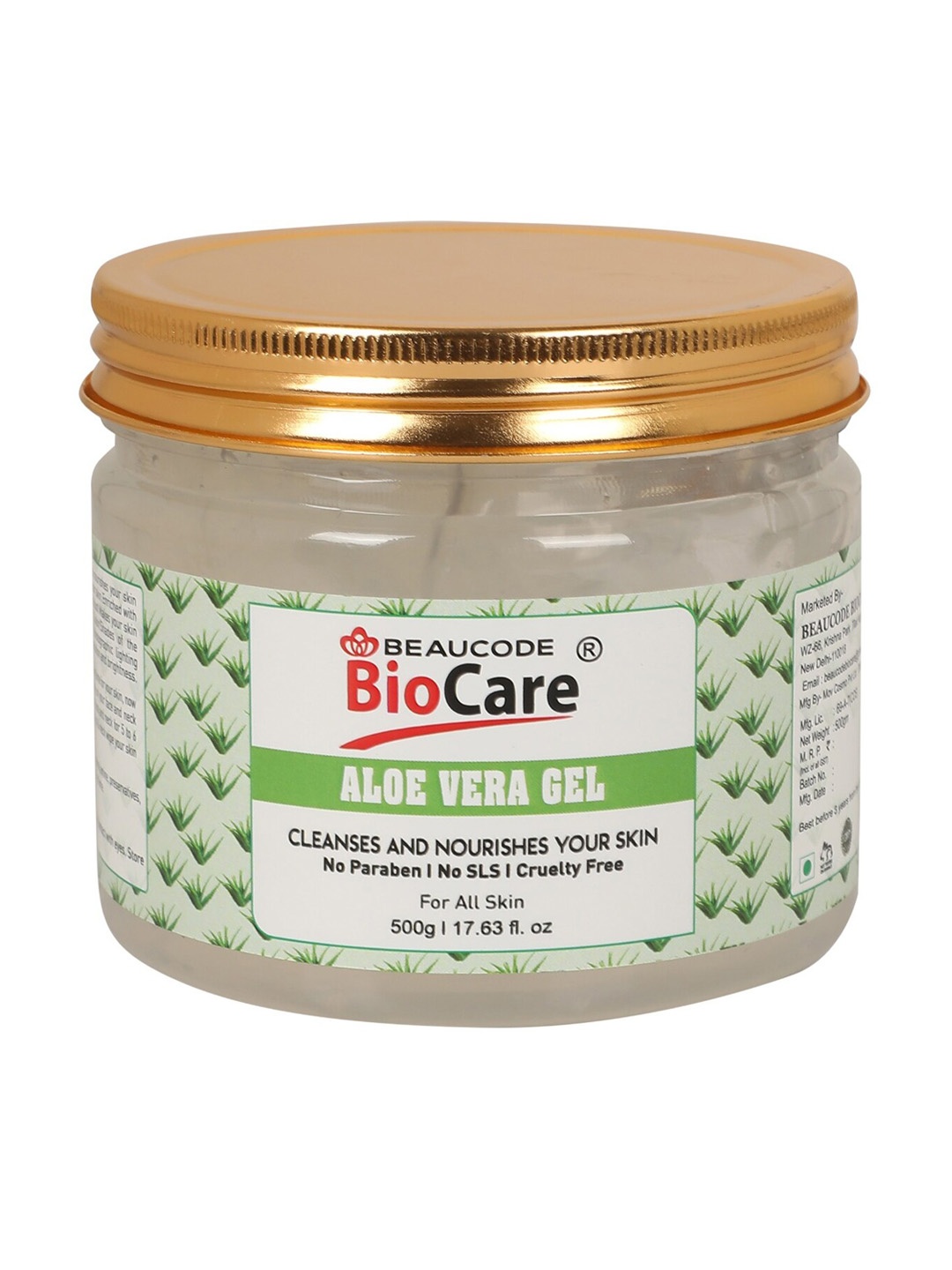 

BEAUCODE BIOCARE Aloe Vera Gel for All Skin Types - 500 g, Transparent