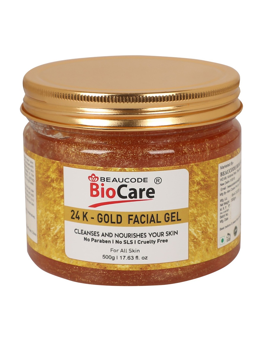 

BEAUCODE BIOCARE 24K Gold Facial Gel for All Skin Types - 500 g, Orange