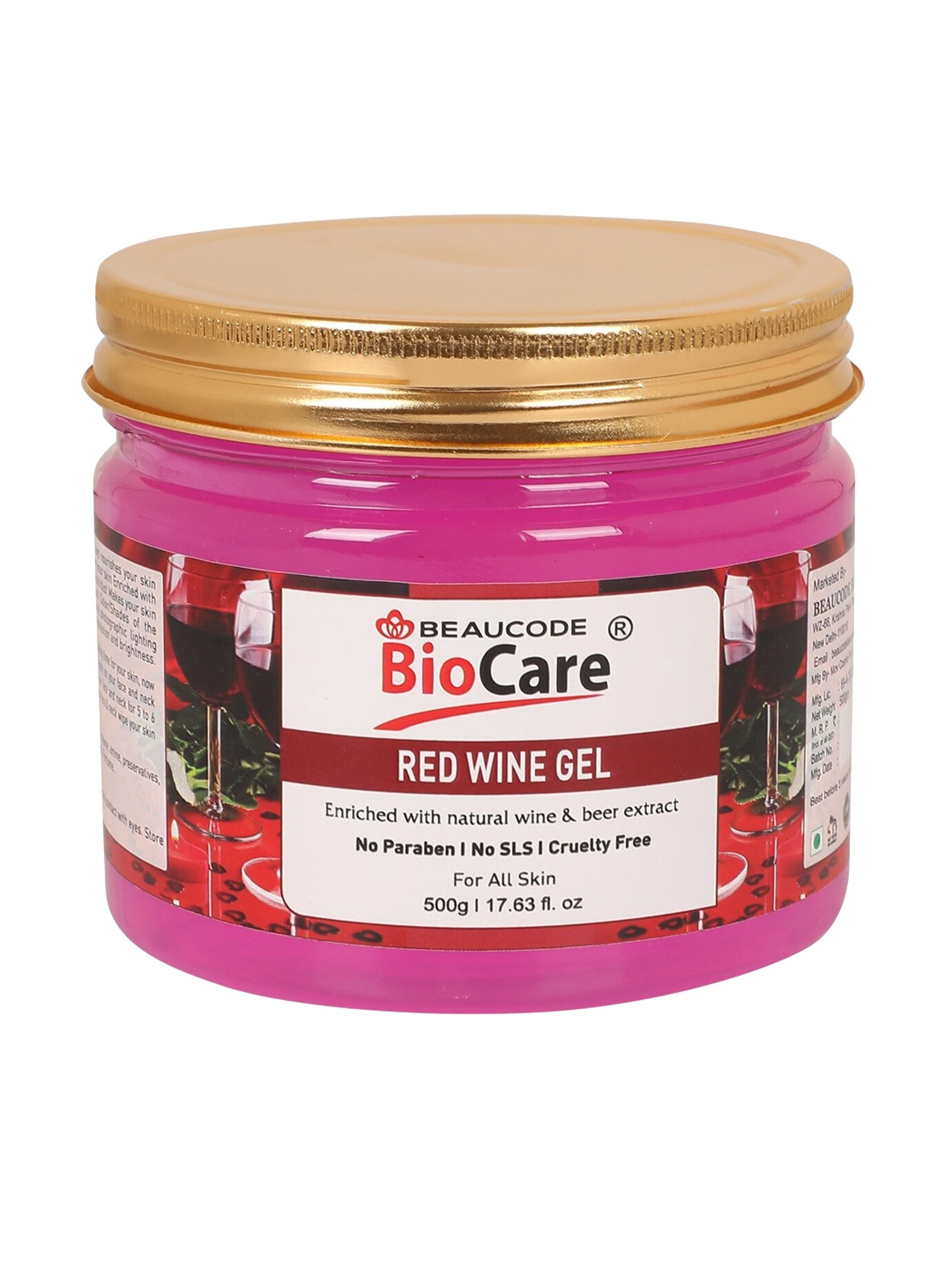 

BEAUCODE BIOCARE Red Wine Gel for All Skin Types - 500 g, Pink