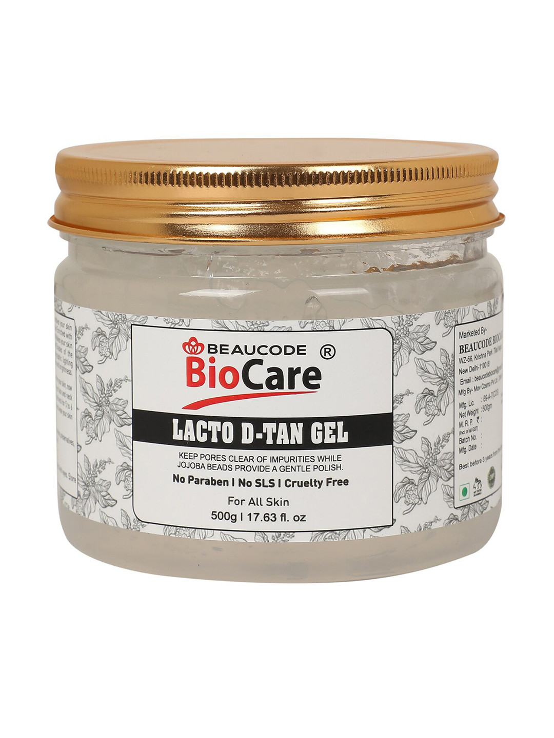 

BEAUCODE BIOCARE Lacto D-Tan Gel for All Skin Types - 500 g, White