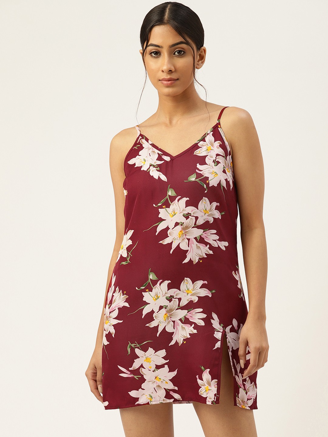 

ETC Maroon Printed Nightdress