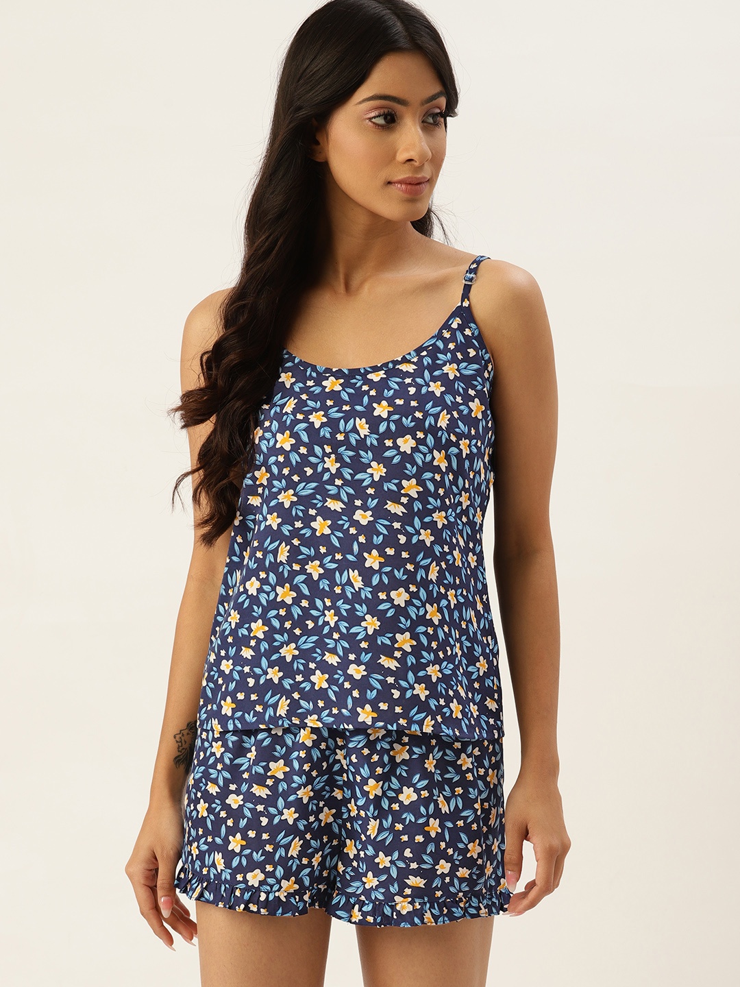 

ETC Women Blue Printed Night suit