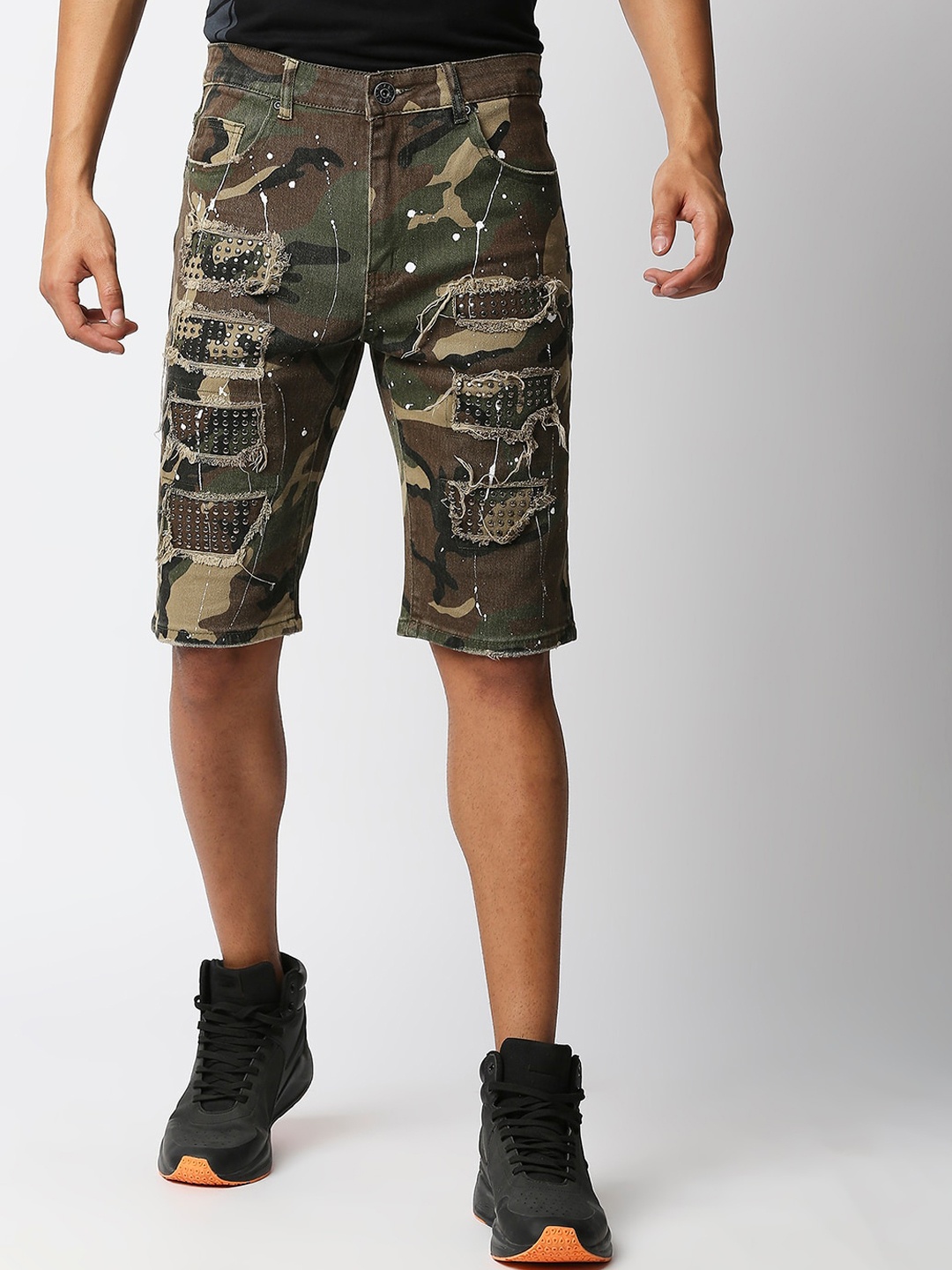 

WAIMEA Men Brown Camouflage Printed Skinny Fit Outdoor Shorts