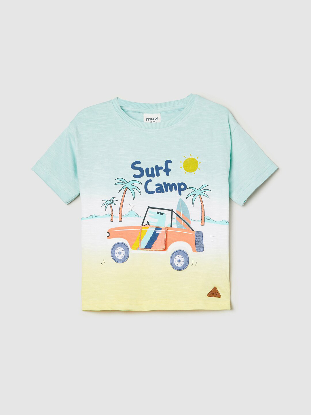 

max Boys Multicoloured Printed Pure Cotton Applique T-shirt, Multi