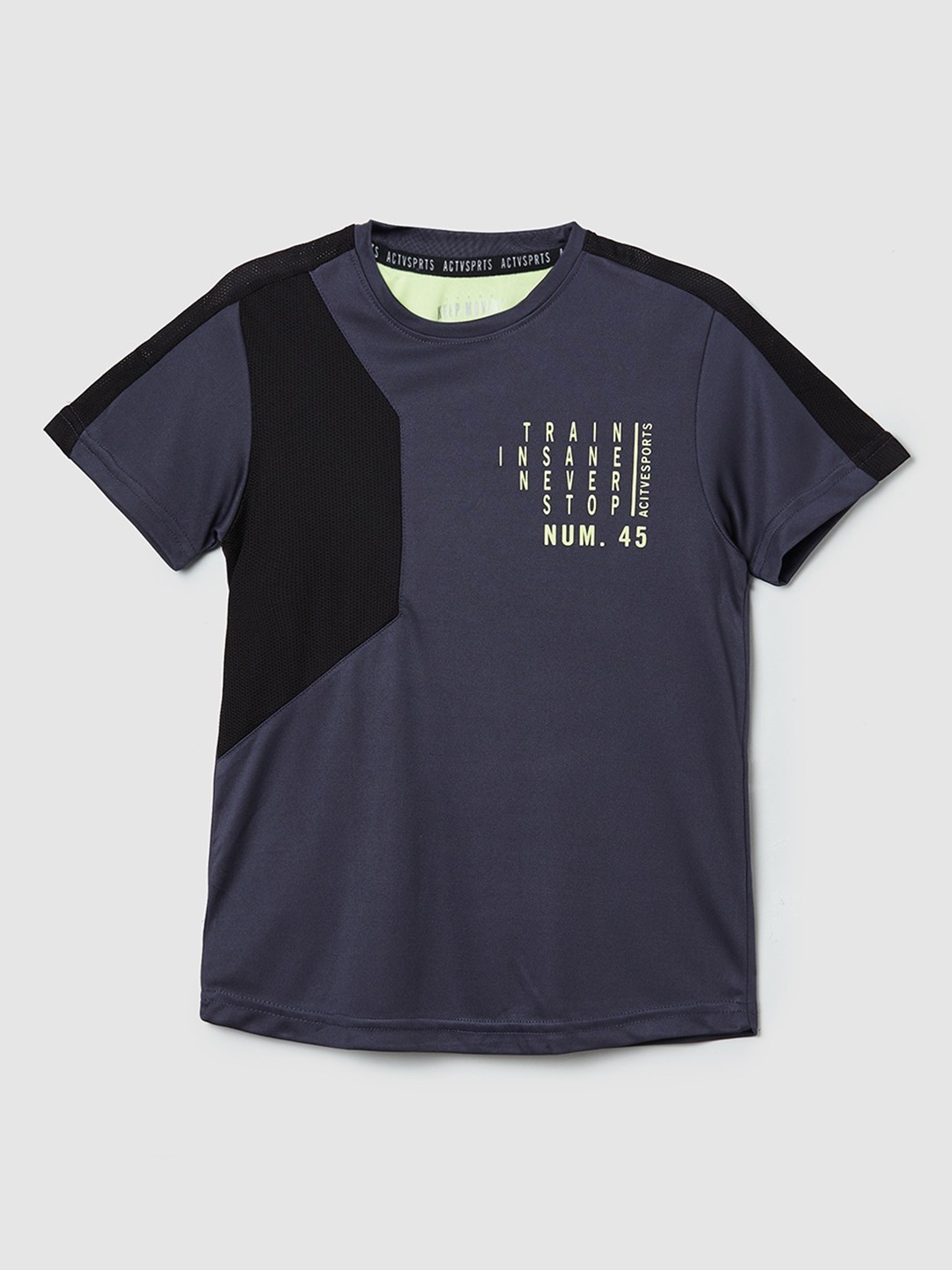 

max Boys Black Pure Cotton T-shirt