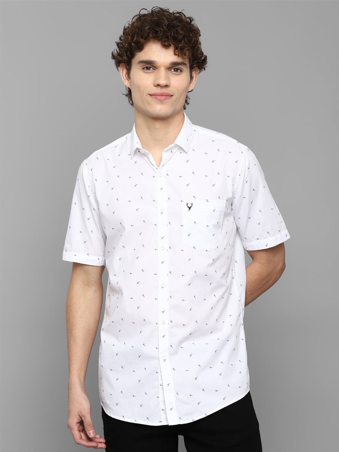 

Allen Solly Men White Slim Fit Printed Casual Shirt