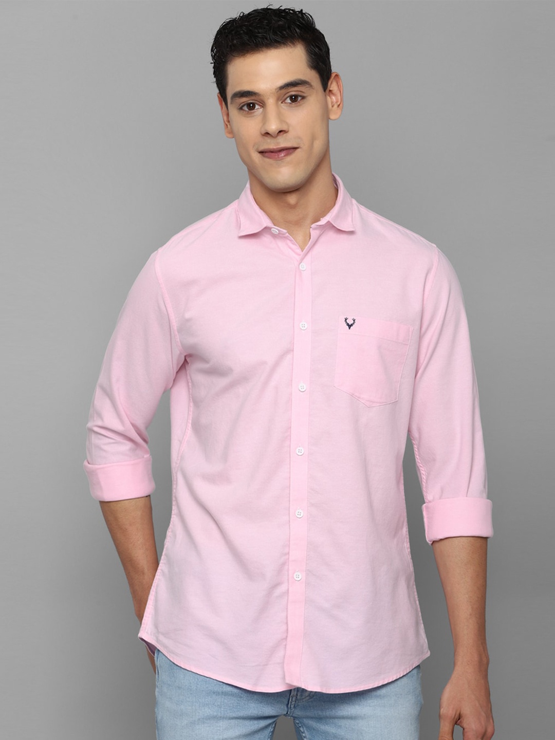 

Allen Solly Men Pink Slim Fit Casual Shirt