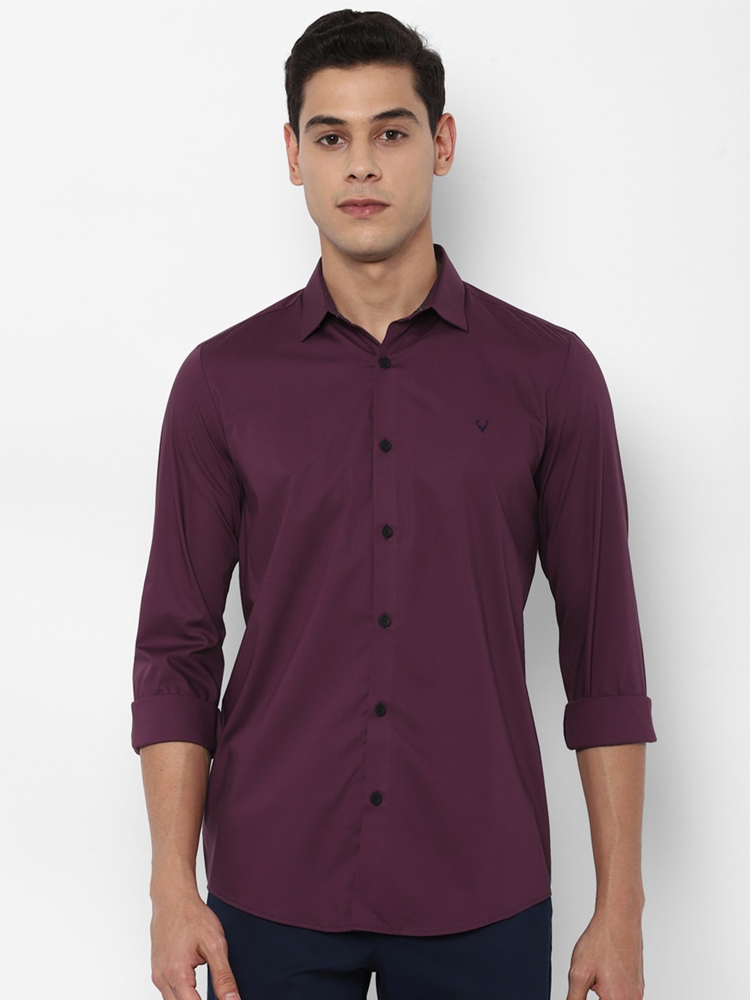 

Allen Solly Men Maroon Slim Fit Checked Casual Shirt