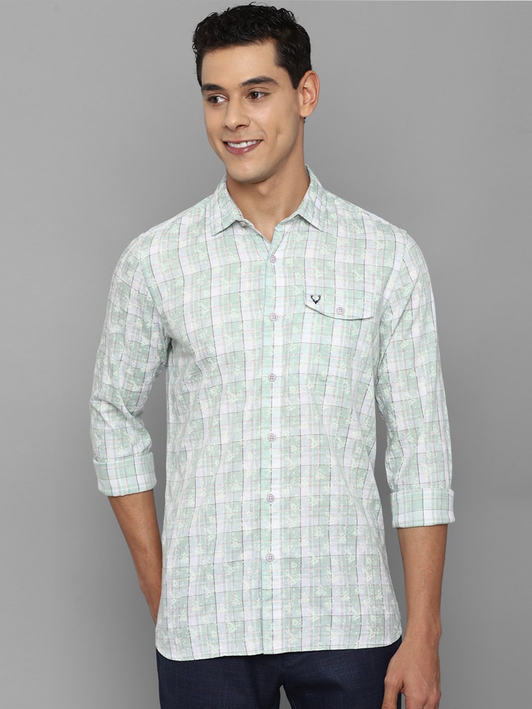 

Allen Solly Sport Men Blue Checked Casual Shirt