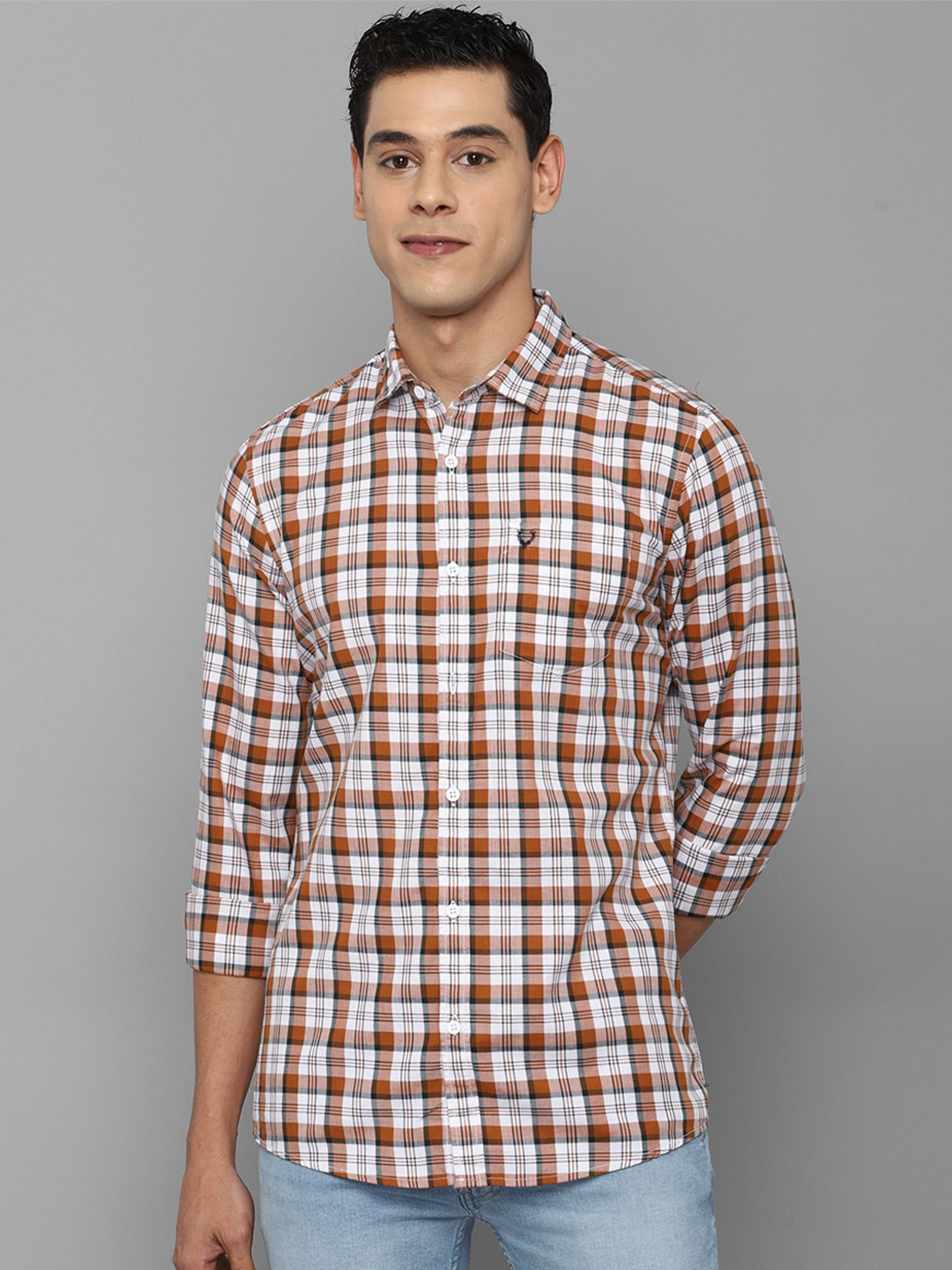 

Allen Solly Sport Men Silver-Toned Tartan Checks Checked Casual Shirt