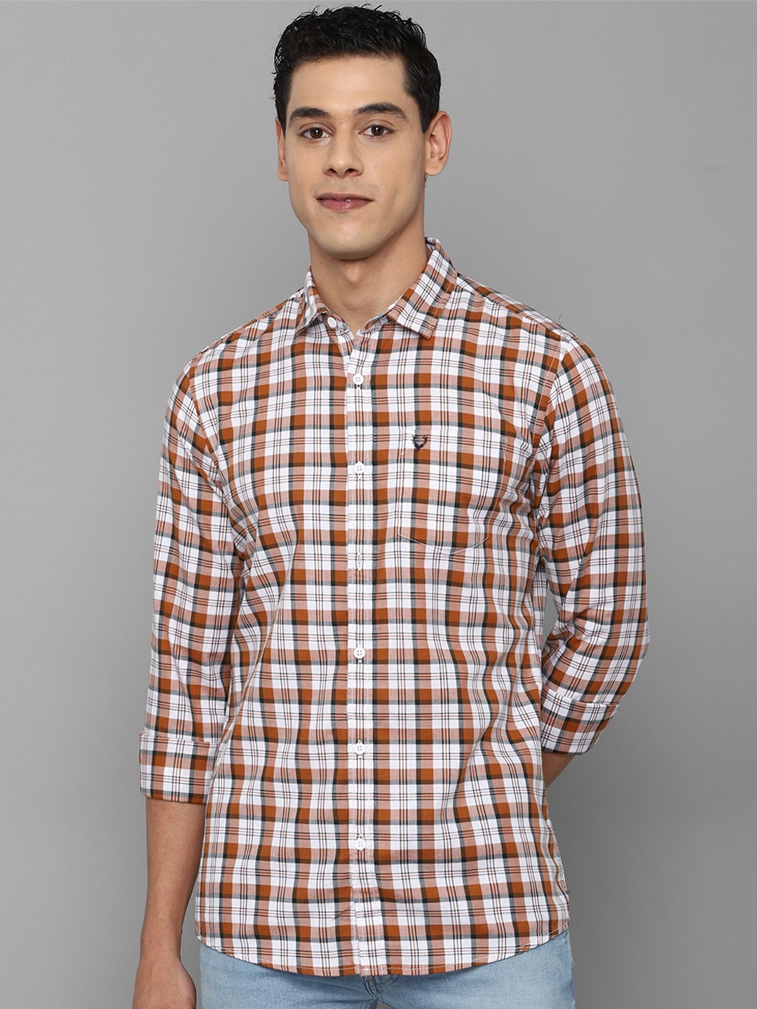 

Allen Solly Sport Men Silver-Toned Tartan Checks Checked Casual Shirt