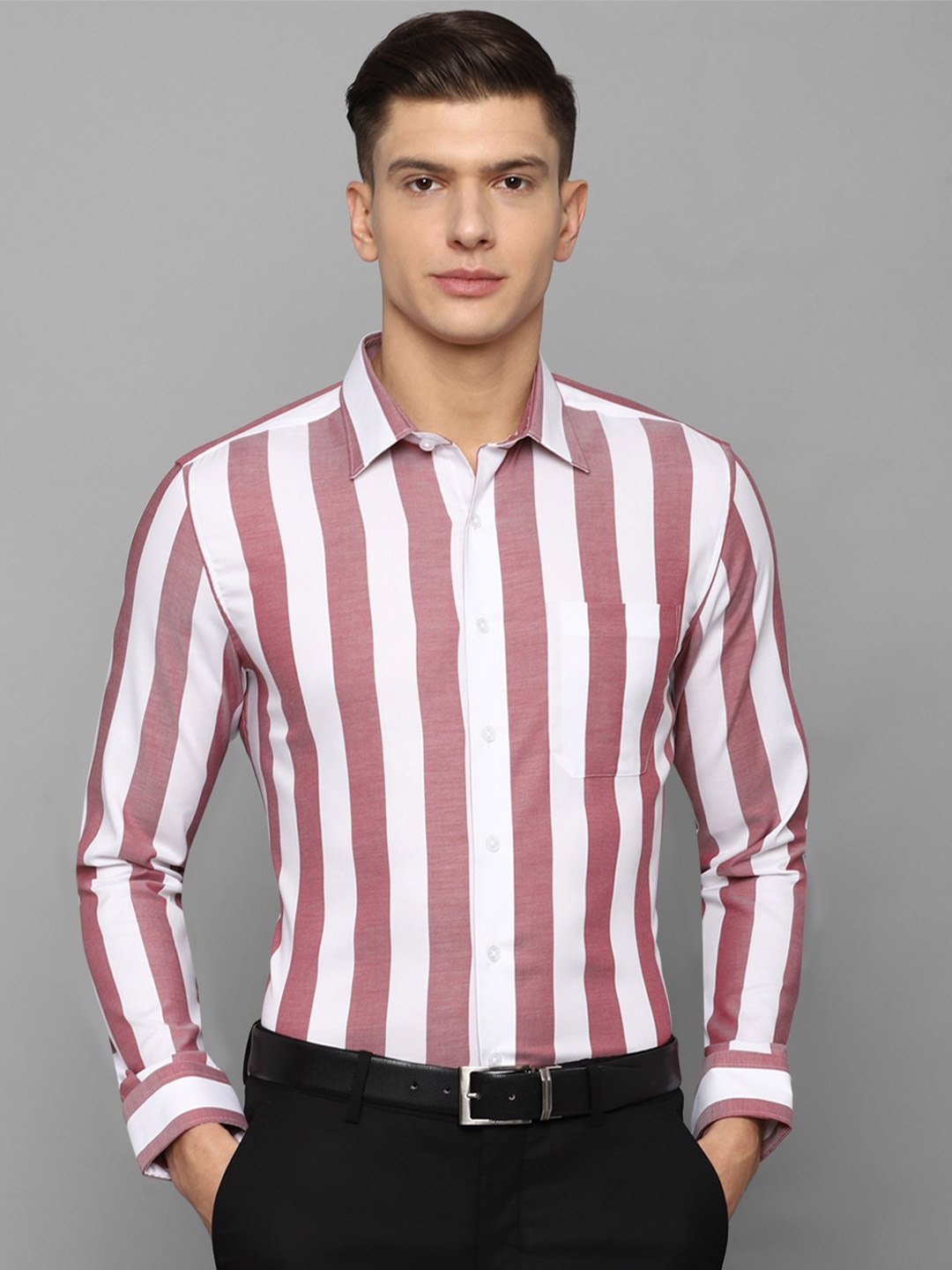 

Louis Philippe Men Multicoloured Slim Fit Striped Formal Shirt, Multi