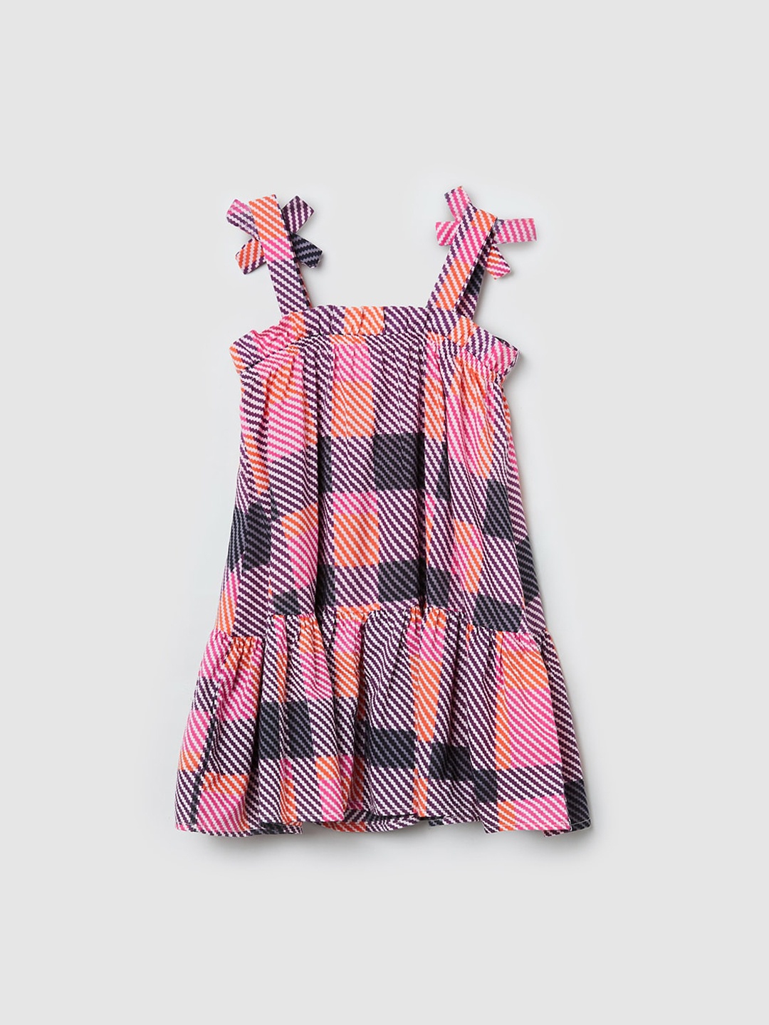 

max Multicoloured Checked A-Line Dress, Multi