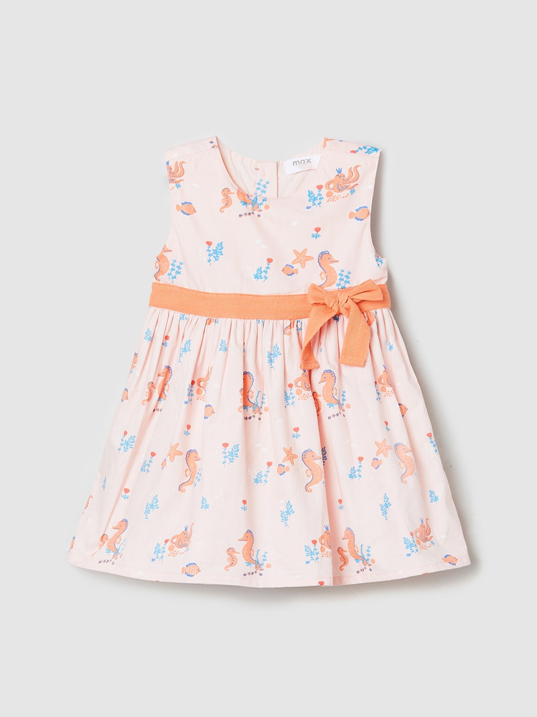 

max Peach-Coloured Floral Dress