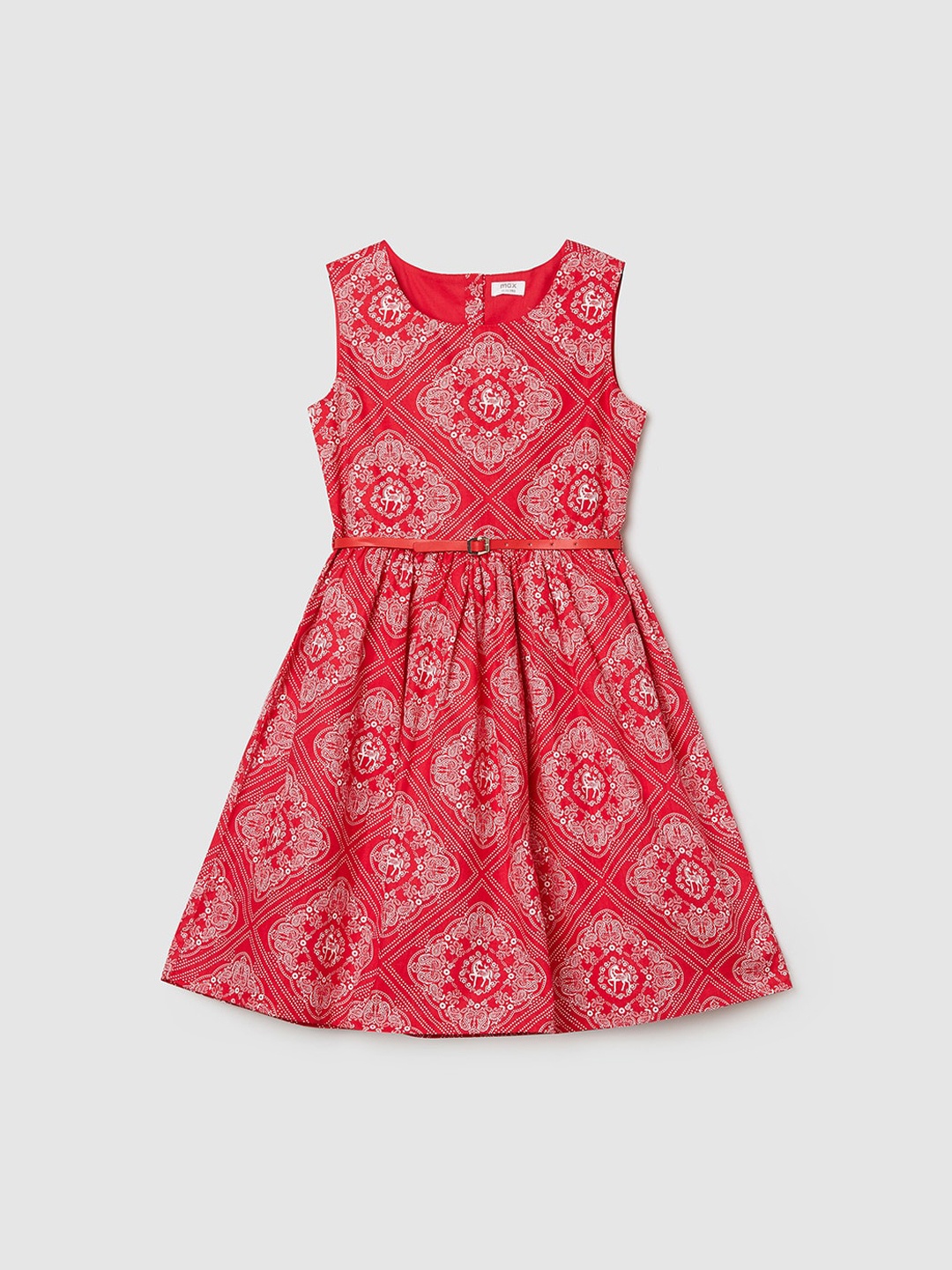 

max Red Ethnic Motifs Dress