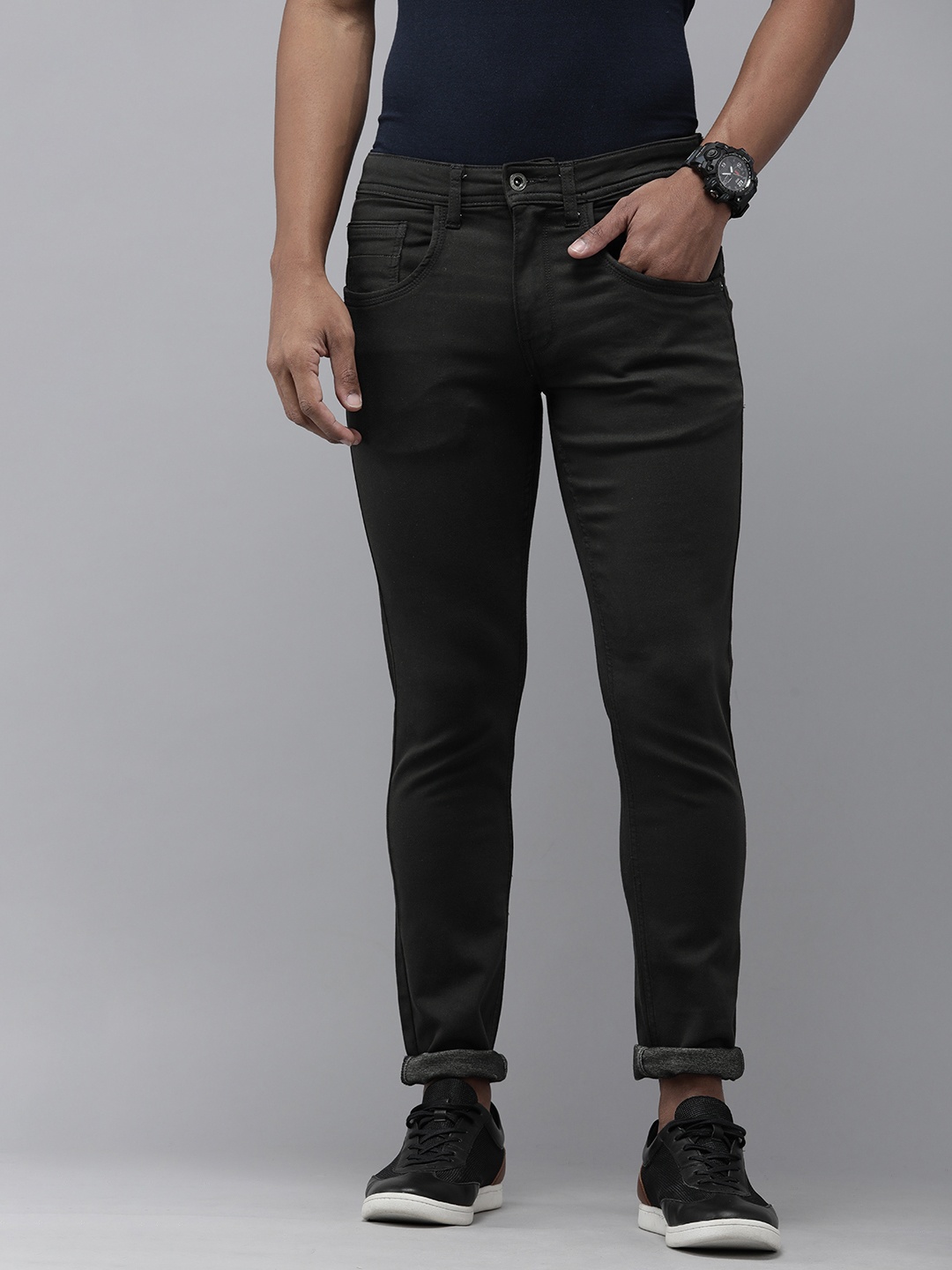 

VAN HEUSEN DENIM LABS Men Black Skinny Fit Stretchable Jeans