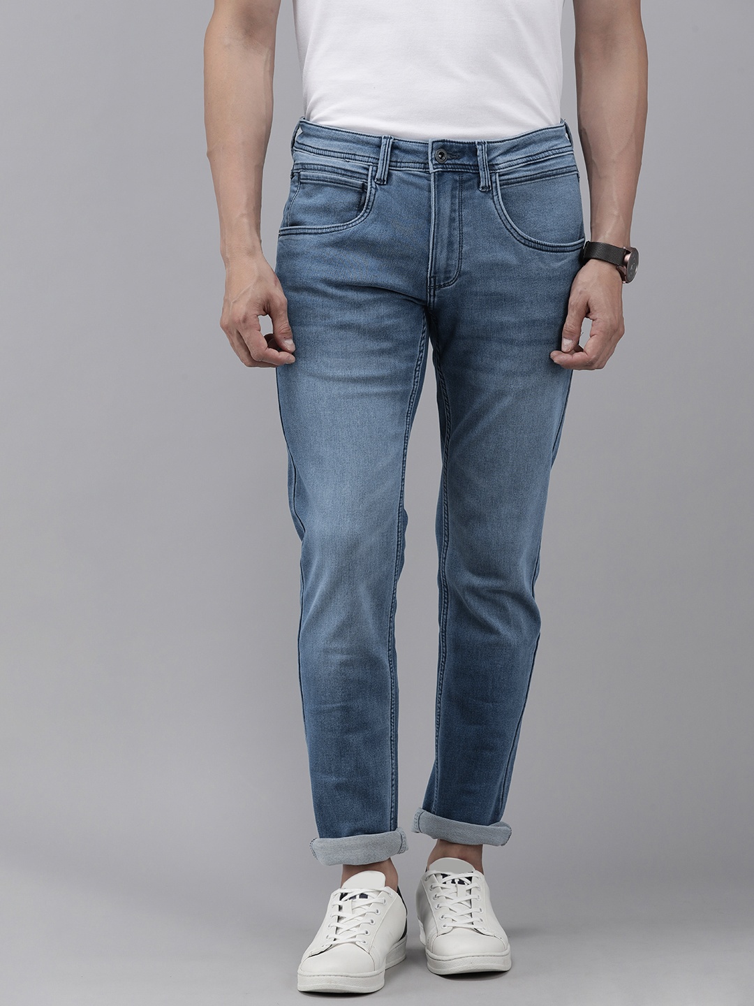 

VAN HEUSEN DENIM LABS Men Blue Rock Skinny Fit Light Fade Stretchable Jeans