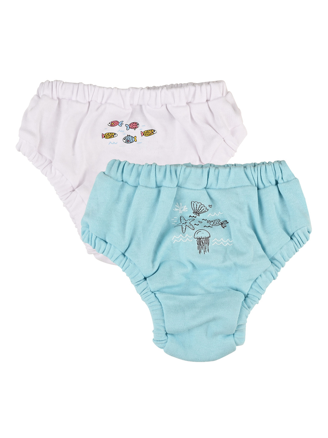 

Nuluv Girls Pack of 2 Assorted Pure Cotton Basic Briefs