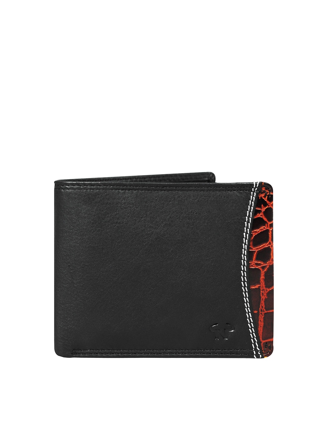 

CALFNERO Men Black Leather Two Fold Wallet