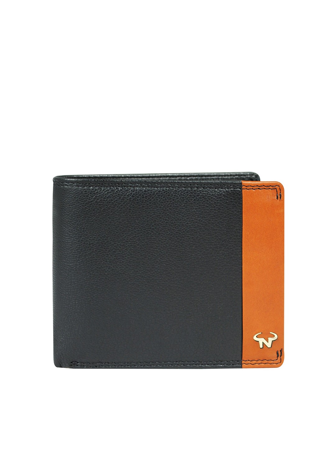 

CALFNERO Men Black Leather Two Fold Wallet
