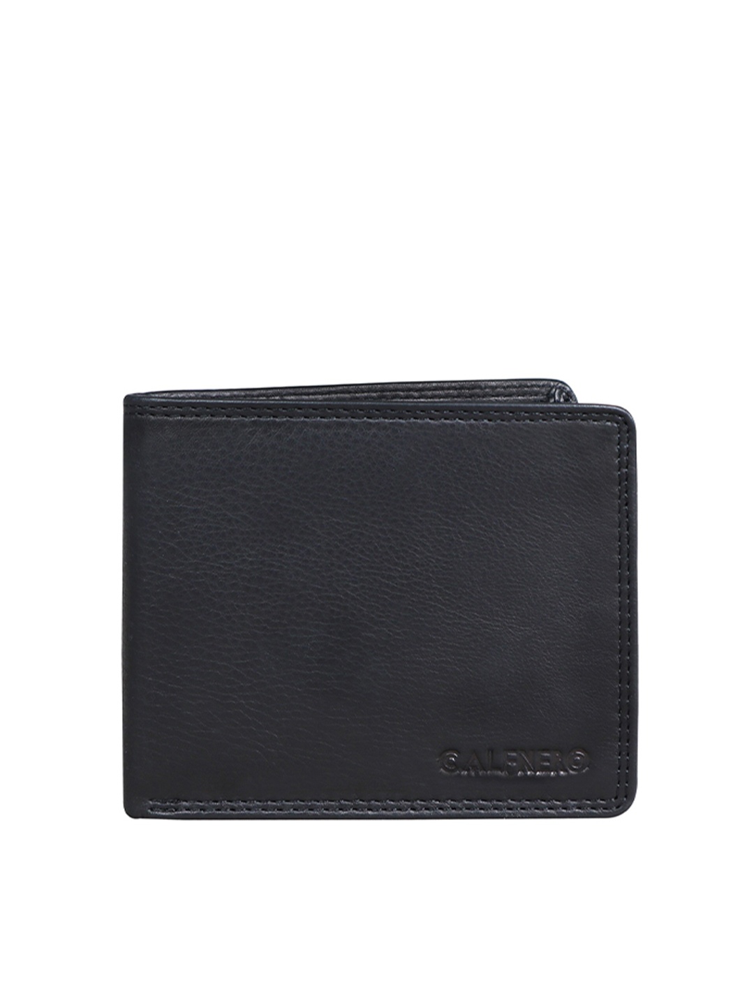 

CALFNERO Men Black Leather Two Fold Wallet