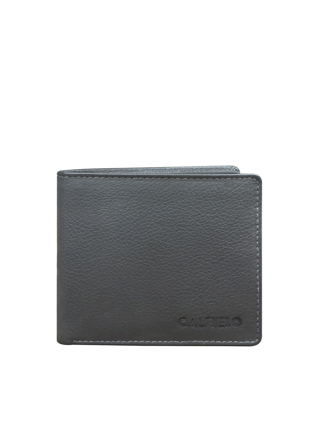 

CALFNERO Men Grey Leather Two Fold Wallet
