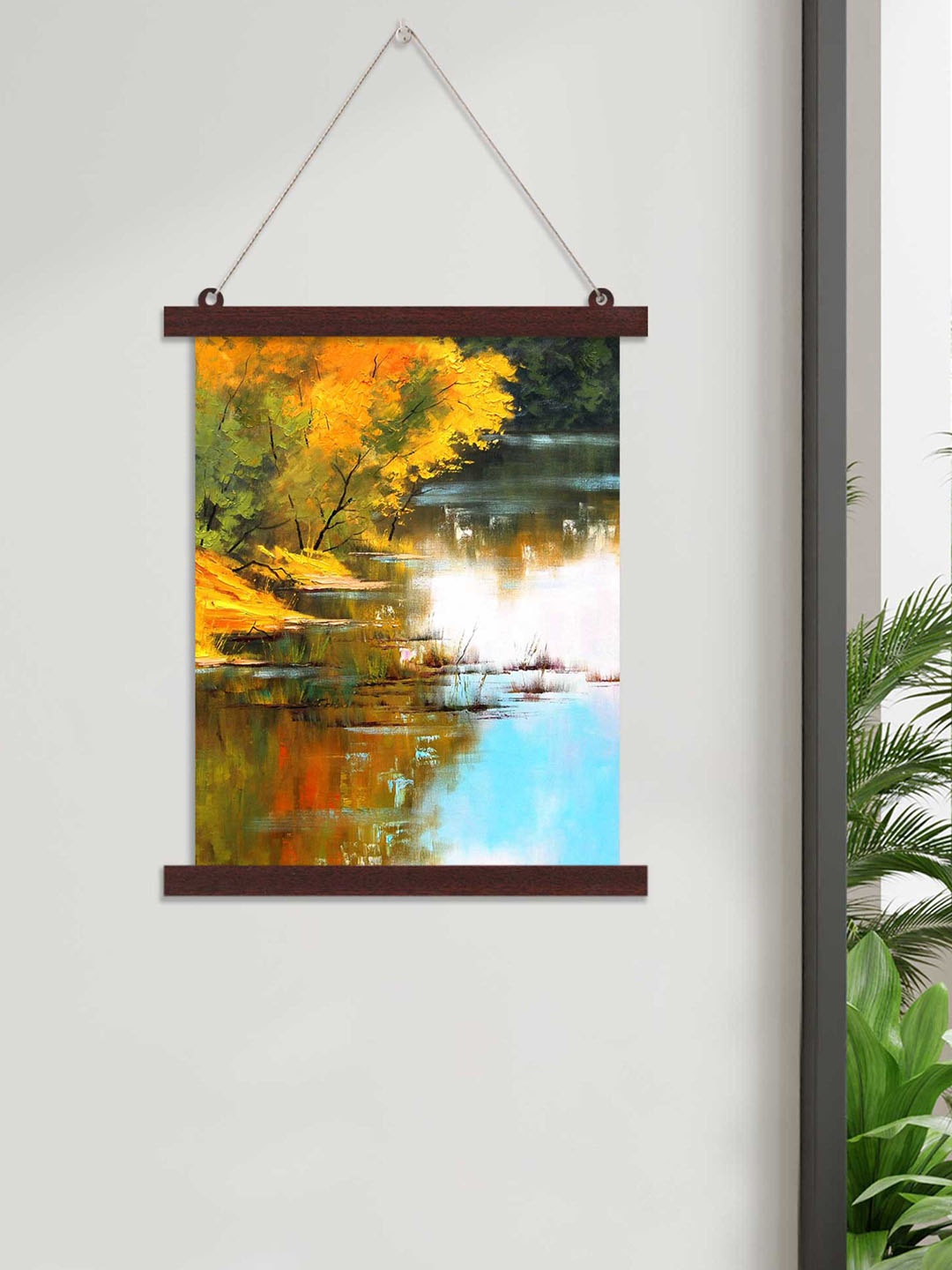 

Art Street Yellow Trees & Lake Canvas Painting Hanging Wall Art