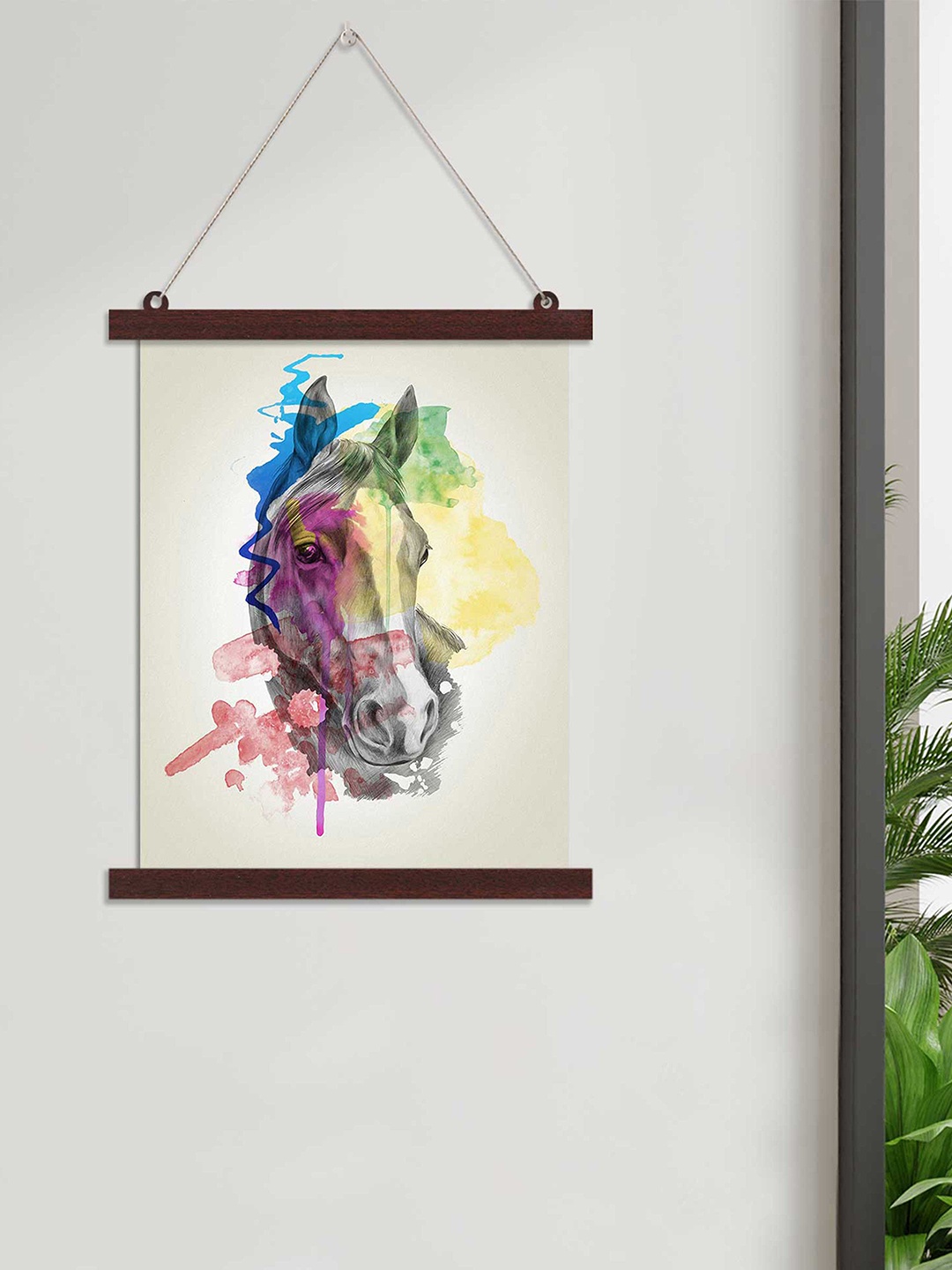 

Art Street Horse Face Hanging Canvas Painting, Multi