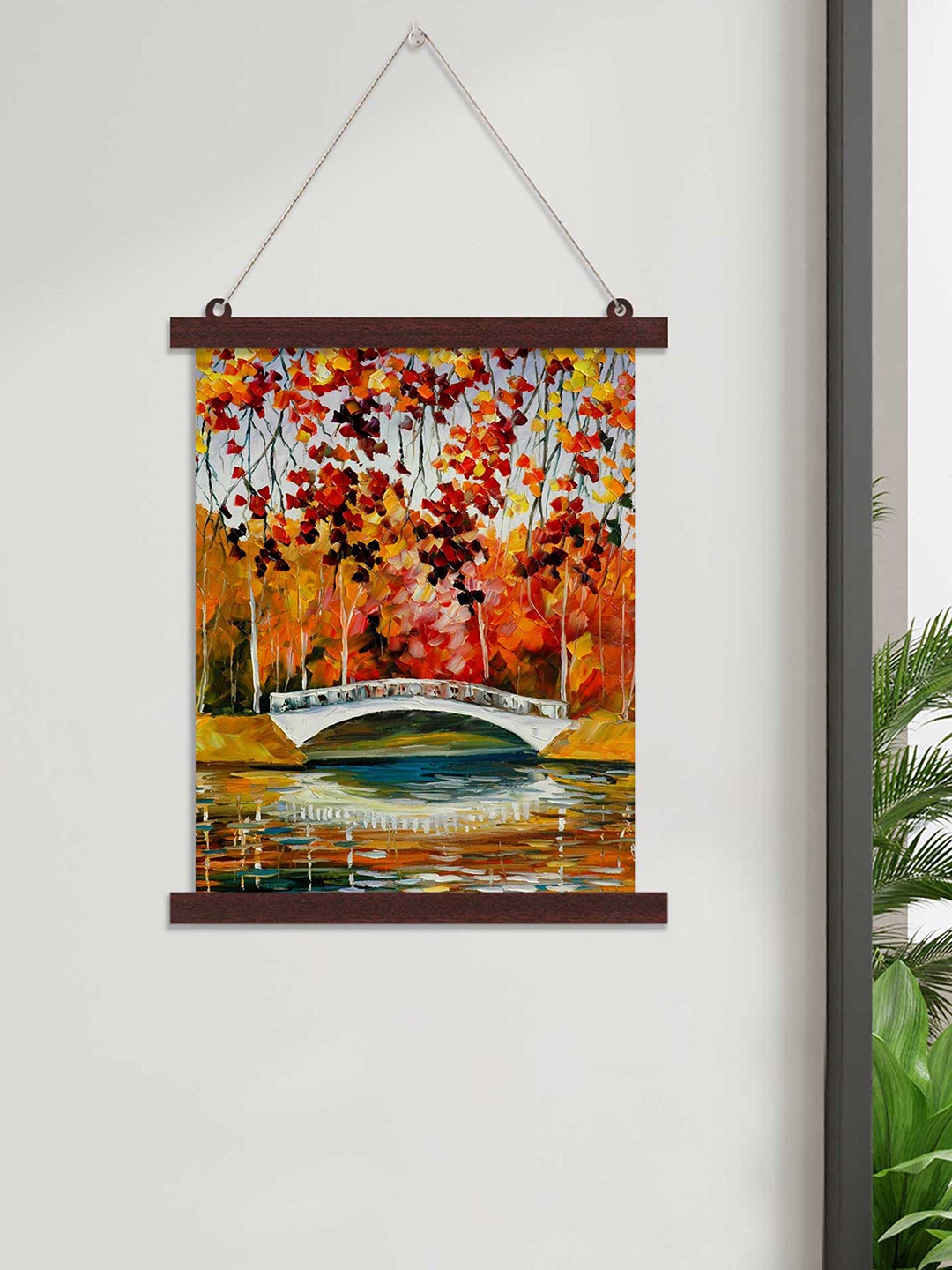 

Art Street Multi Colored Bridge Lanscape Canvas Wall Hanging Art