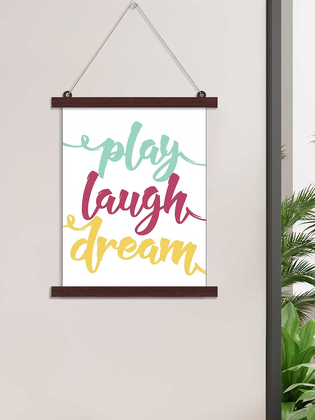 

Art Street White & Blue Play Laugh Dream Wall Art