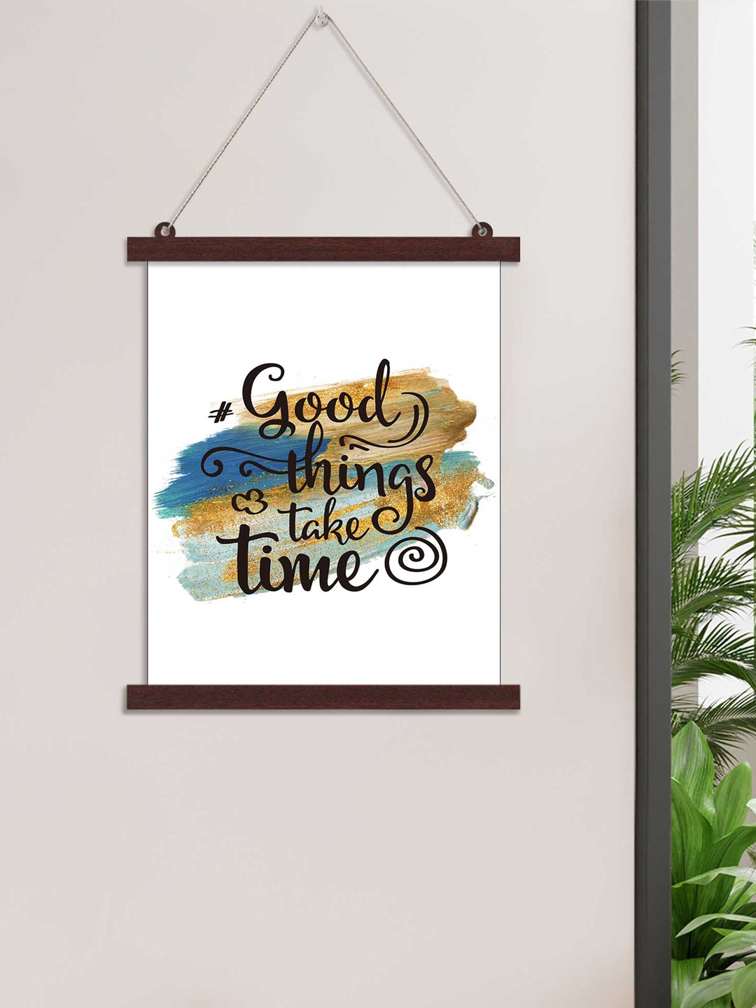 

Art Street Good Things Take Time Hanging Canvas Painting, Multi