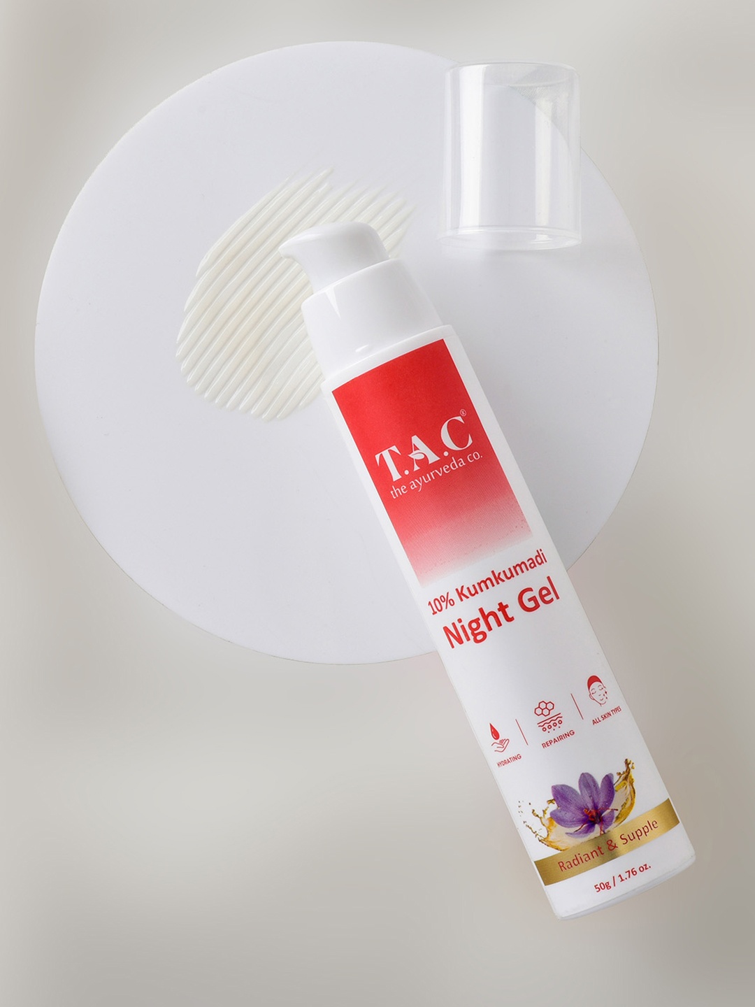 

TAC - The Ayurveda Co. 10% Kumkumadi Night Gel For Dark Spots & Anti-Ageing - 50g, White