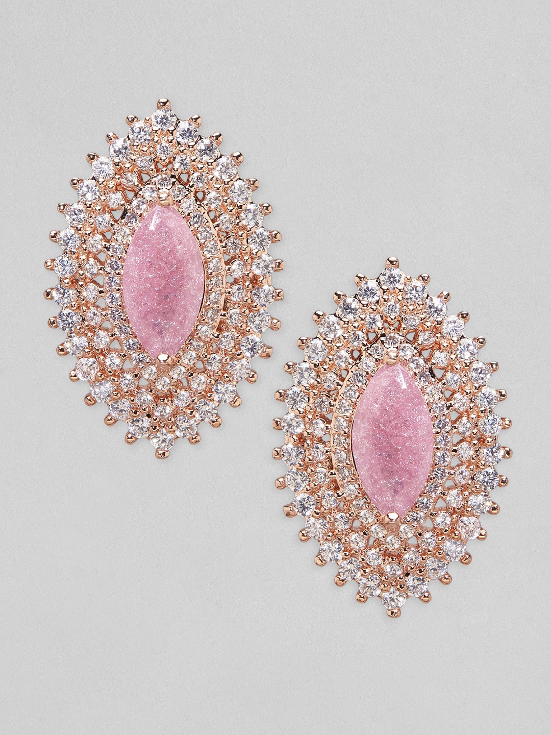 

Rubans Rose Gold Oval Studs Earrings