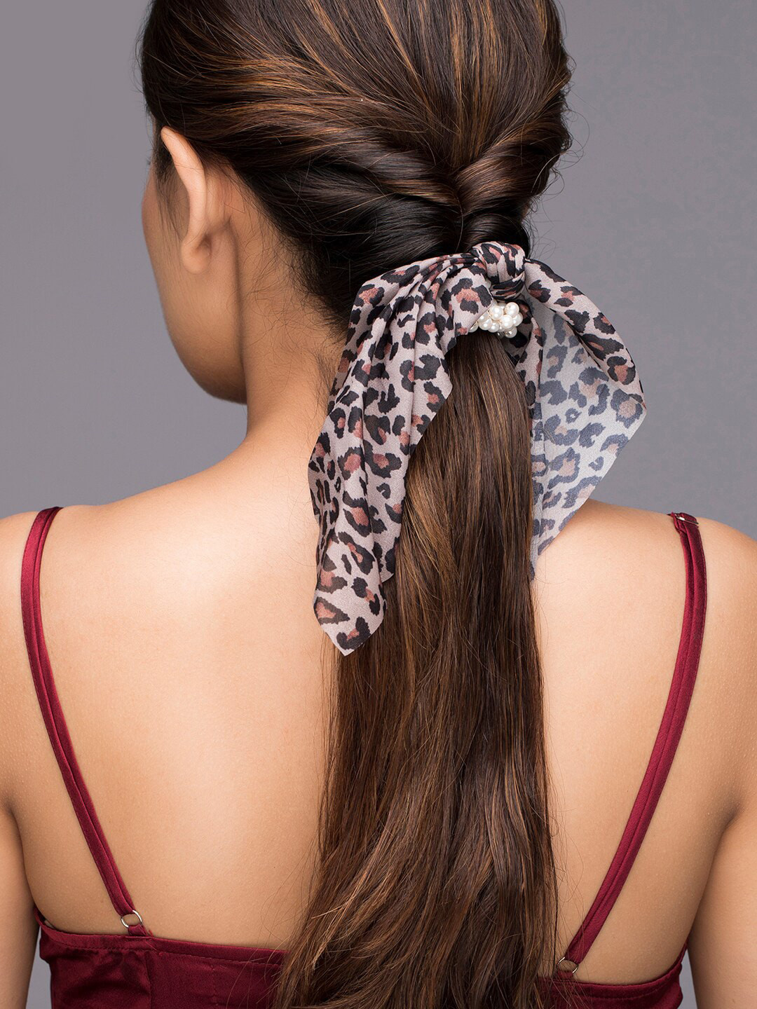 

Rubans Women Grey Melange & Black Ponytail Holders